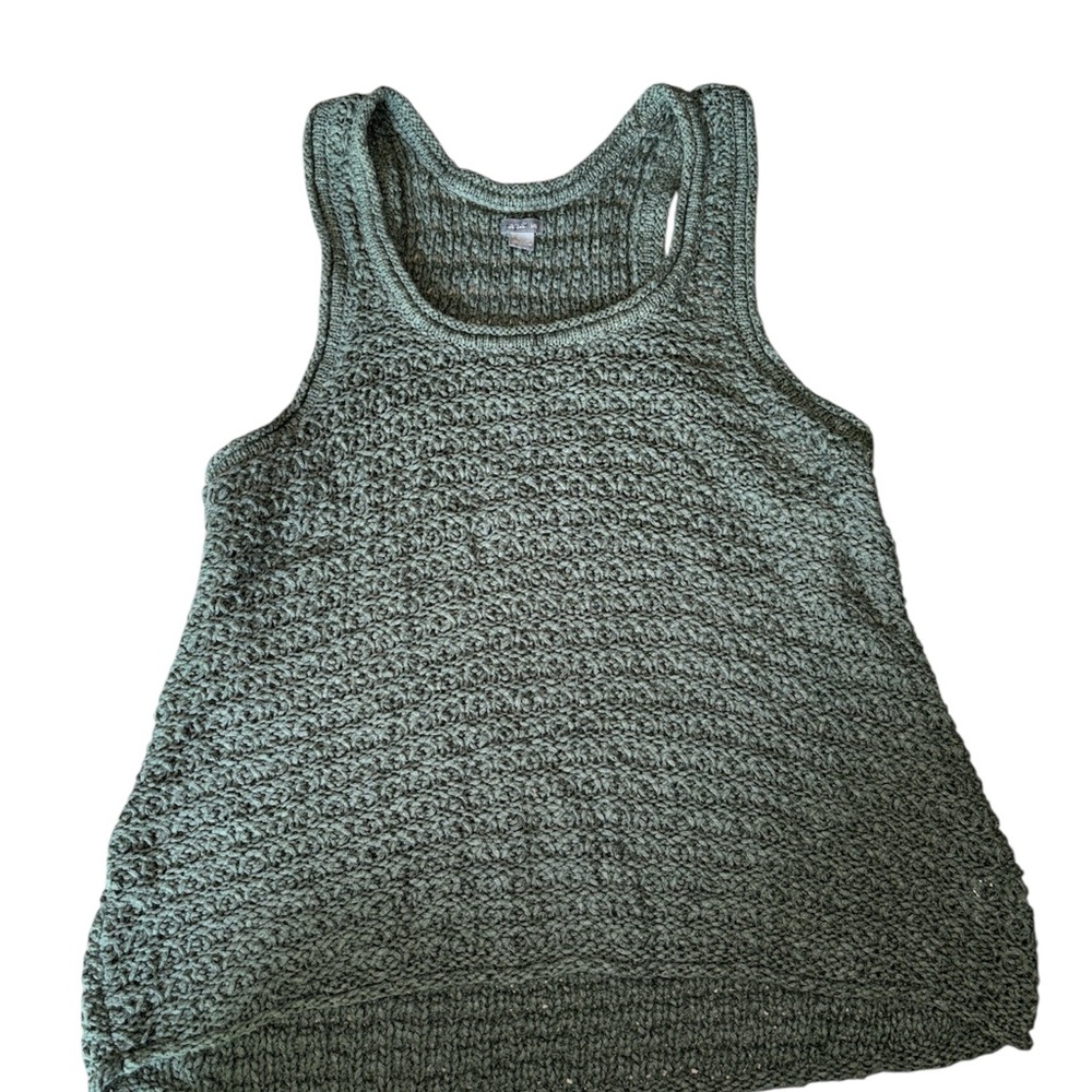 Knit Scoop Neck Tank Top - Olive Green